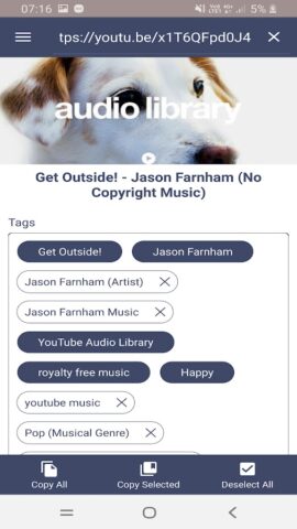 Теги для видео для Android — скриншот 4
