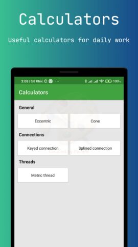 Резьбы и CNC калькуляторы для Android — скриншот 1
