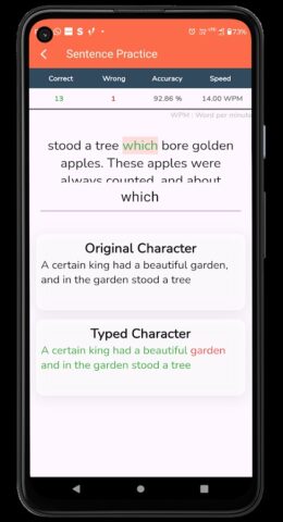 Typing Speed Test Pro для Android — скриншот 3