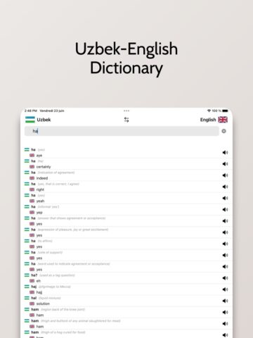 Uzbek/English Dictionary для iOS — скриншот 4