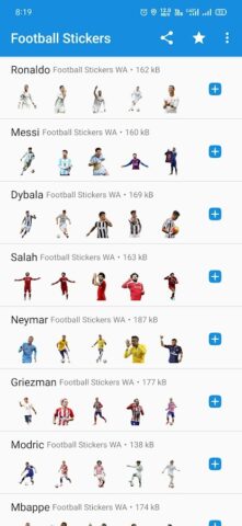 WASticker — Football Stickers для Android — скриншот 1