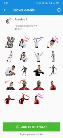 WASticker — Football Stickers для Android — скриншот 2