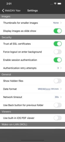 WebDAV Navigator для iOS — скриншот 1