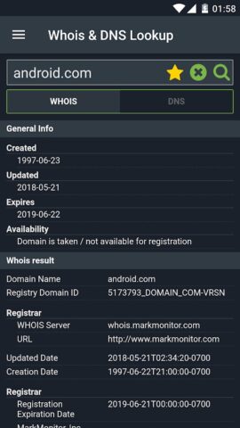 Whois & DNS Lookup — Domain/IP для Android — скриншот 2