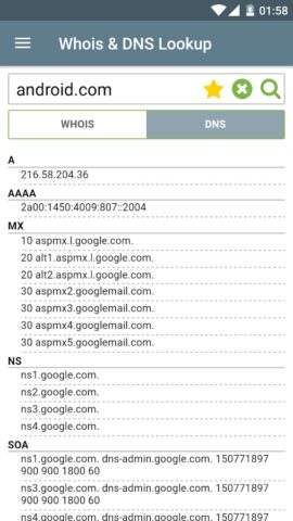 Whois & DNS Lookup — Domain/IP для Android — скриншот 3