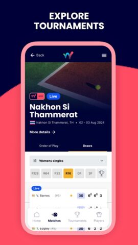 World Tennis Tour Live для Android — скриншот 2