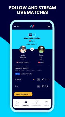 World Tennis Tour Live для Android — скриншот 3