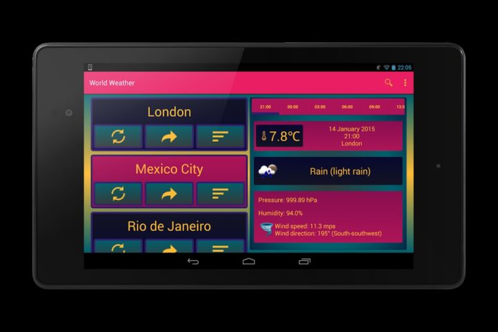 World Weather для Android — скриншот 3