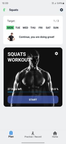 Zeopoxa Squats — Приседания для Android — скриншот 1