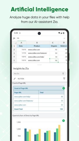 Zoho Sheet: Табличный app для Android — скриншот 4
