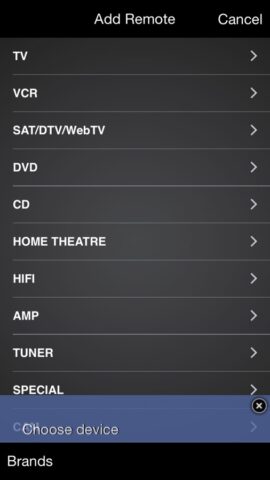 iR Universal Remote Control для iOS — скриншот 3