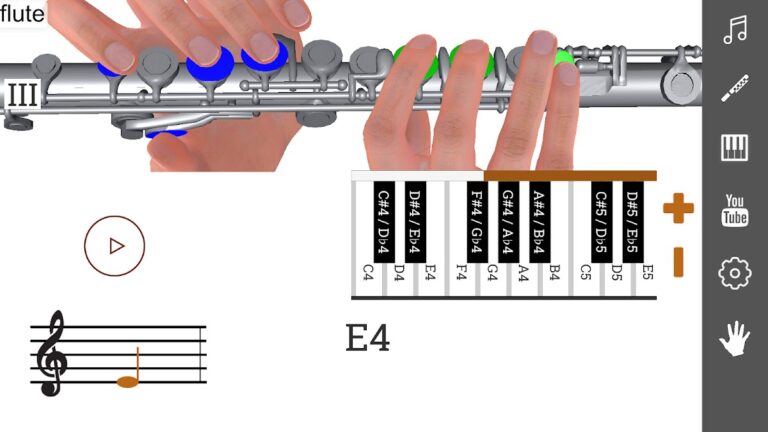 3D Аппликатура Флейты для Android — скриншот 3