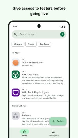 APKFlight — Android TestFlight для Android — скриншот 1