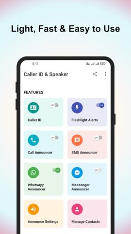 АОН и динамик для Android — скриншот 1