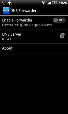 DNS forwarder для Android — скриншот 1