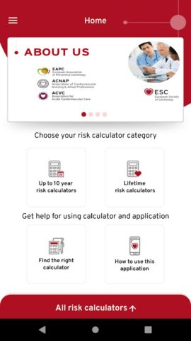 ESC CVD Risk Calculation для Android — скриншот 1