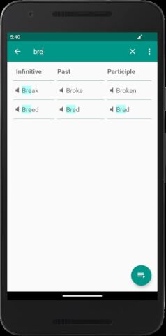 English Irregular Verbs для Android — скриншот 2