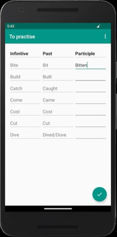 English Irregular Verbs для Android — скриншот 4