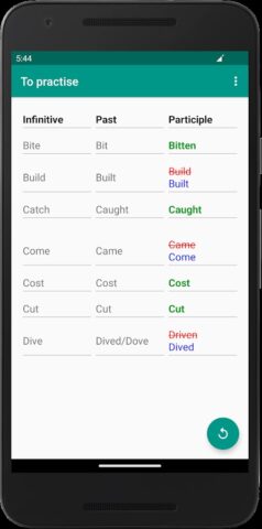 English Irregular Verbs для Android — скриншот 5