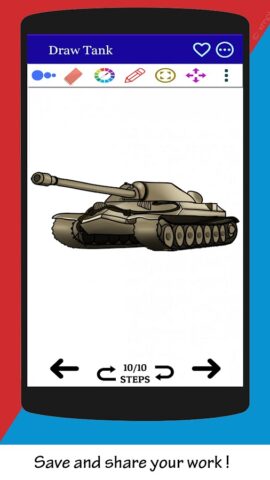 Как рисовать танк шаг за шагом для Android — скриншот 4