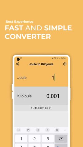Joule to Kilojoule Converter для Android — скриншот 1