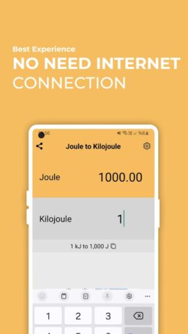 Joule to Kilojoule Converter для Android — скриншот 2