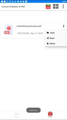 Преобразование PUB в PDF для Android — скриншот 3