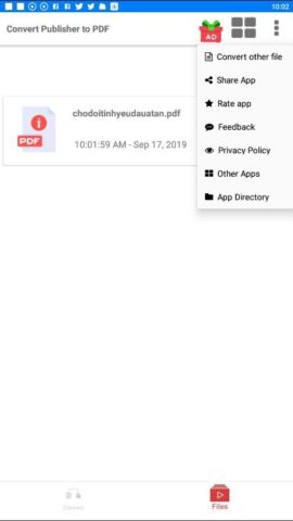 Преобразование PUB в PDF для Android — скриншот 4