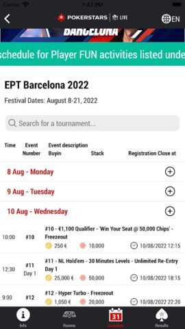 PokerStars Live для Android — скриншот 5