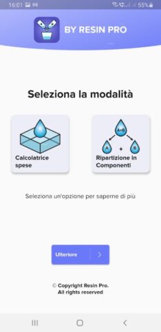 Resin Calculator для Android — скриншот 1