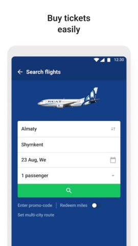 SCAT Airlines: Авиабилеты для Android — скриншот 1