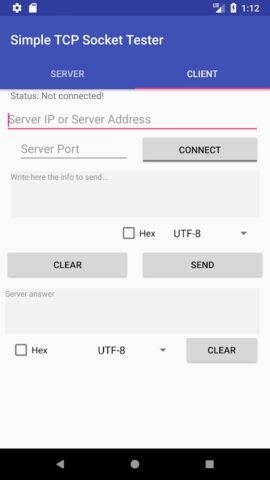 Simple TCP Socket Tester для Android — скриншот 1