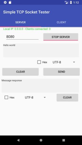 Simple TCP Socket Tester для Android — скриншот 2