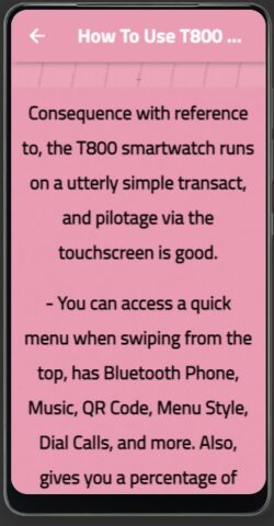 T800 smart watch Guide для Android — скриншот 2
