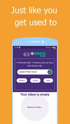 10 минутная почта для Android — скриншот 1