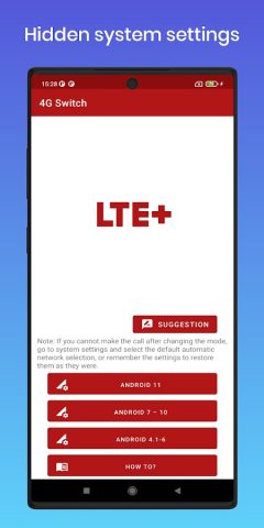 Только 4G: принудительно LTE для Android — скриншот 1