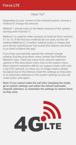 4G коммутатор — LTE для Android — скриншот 3