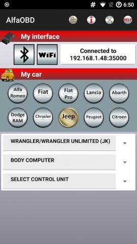 AlfaOBD для Android — скриншот 1
