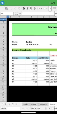 AndroXLS Lite редактор XLSX для Android — скриншот 2