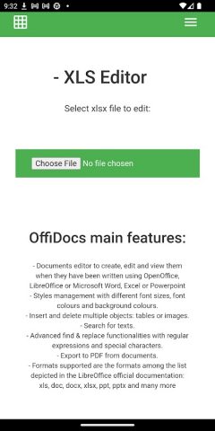 AndroXLS Lite редактор XLSX для Android — скриншот 3