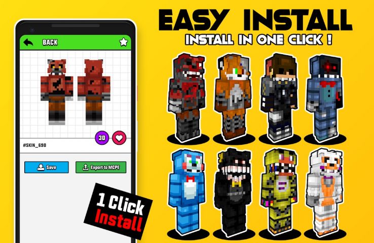Animatronic Skins Minecraft PE для Android — скриншот 2