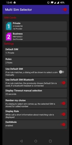 Dual Sim / Multi Sim Selector для Android — скриншот 3