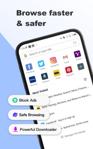 Fiery Browser — Fast & Private для Android — скриншот 1