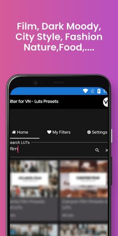 Filter for VN — Luts Presets для Android — скриншот 2