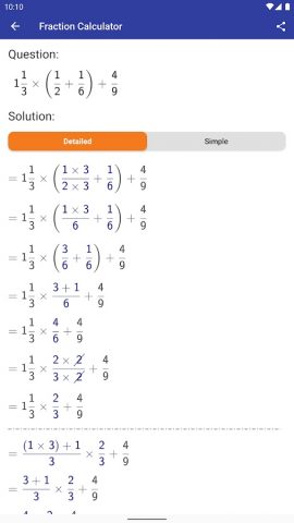 Калькулятор дробей: дробь для Android — скриншот 2