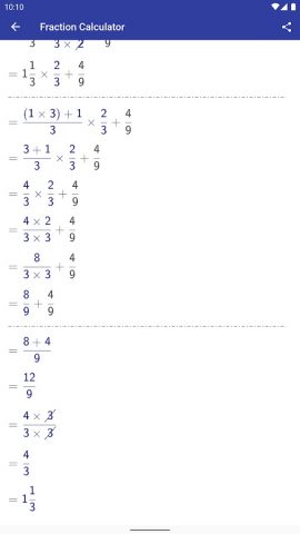 Калькулятор дробей: дробь для Android — скриншот 3