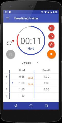 Фридайвинг Апноэ Тренировка для Android — скриншот 1