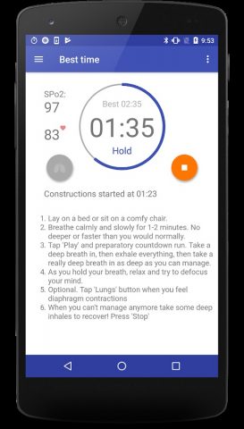 Фридайвинг Апноэ Тренировка для Android — скриншот 4