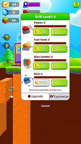 Ground Digger: Lava Hole Drill для Android — скриншот 3