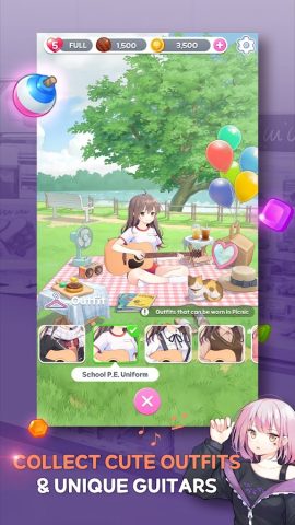 Guitar Girl Match 3 для Android — скриншот 3